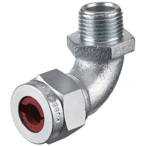 Hubbell NHC1021ZP 90D Male Cord Connector, .19-.25", 1/2", Steel