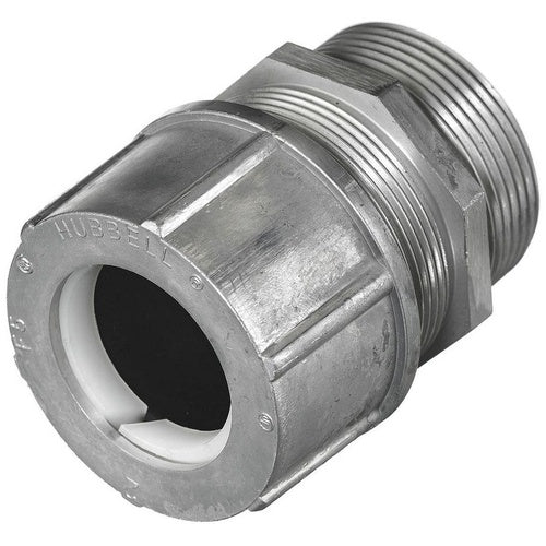 Hubbell SHC1081 Cord Connector, Straight Male, 2.31-2.44", 2-1/2", Alum