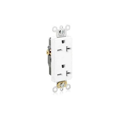 Leviton 16462-W White 20A/250W Duplex Receptacle