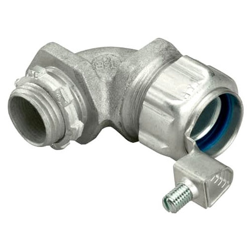 T&B 5253ALGR 3/4" 90D Liquidtight Non-Insulated Ground Connector Aluminum