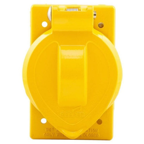 Cooper 7420CR Cover Weather-Proof Corrosion-Resistant Single Rec 1.56" Diecast Vertical Yellow