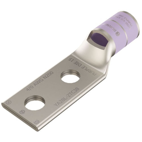Burndy YA28-2LN 4/0Awg Copper 2-Hole Lug