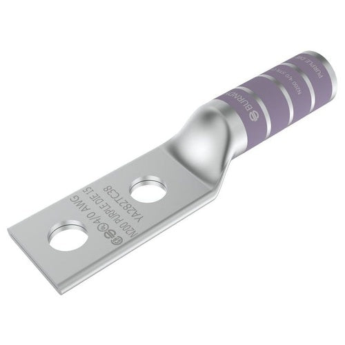 Burndy YA28-2TC38 4/0Awg Copper 2-Hole Long Lug