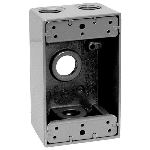 Crouse-Hinds TP7026 1-Gang Weatherproof Box W/4 1/2" Hubs