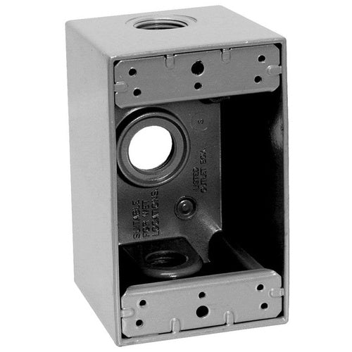 Crouse-Hinds TP7082 1-Gang Weatherproof Box W/3 1" Hub