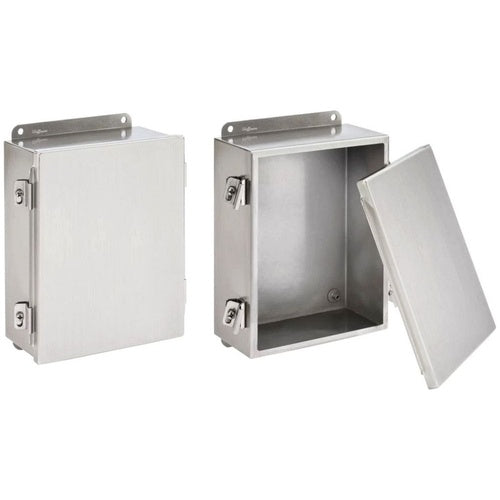 Hoffman A404NFSS Junction Box, Type 4X Clamp Cover 4.00X4.00X3.00 Stainless Steel Type 304
