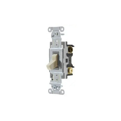 Hubbell CS315I 15A 120/277V 3-Way Toggle Switch Ivory