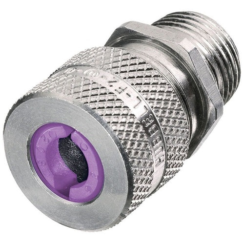Hubbell SHC1028 Cord Connector, Straight Male, .75-.88", 1/2", Alum