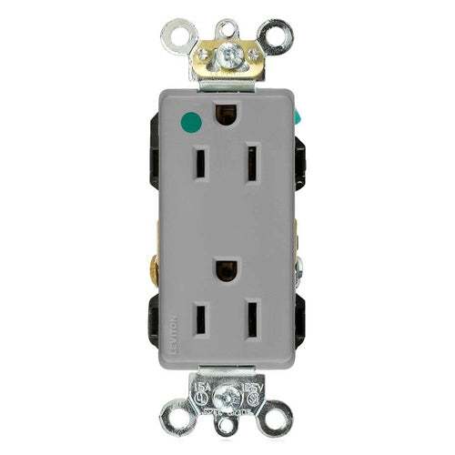 Leviton 16262-HGG Gray Duplex Receptacle-N5-15R