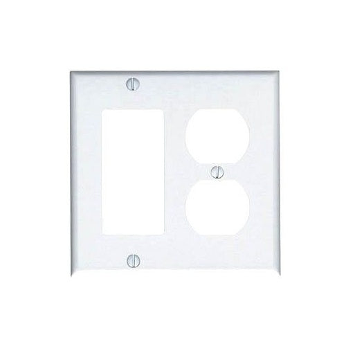 Leviton 84455-40 2 Gang Combo Wallplate