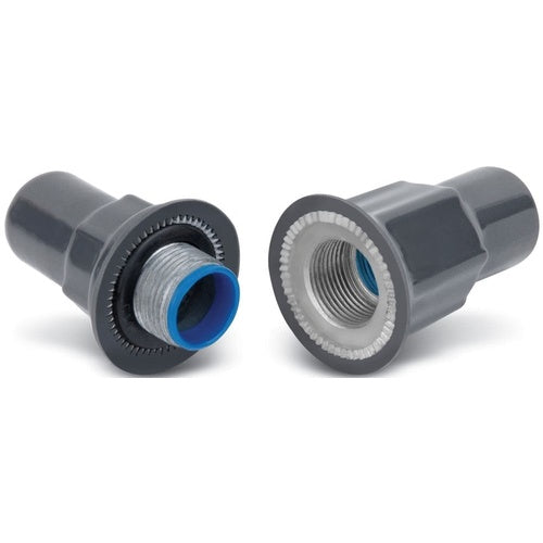 Ocal STTTB2-G PVC Coated Thru-Bulkhead Fitting 3/4" Gray