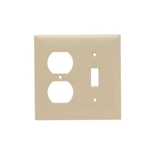 P&S SP18-I Combination Wall Plate, 1 Toggle Switch And, 1 Duplex Receptacle, Two Gang, Ivory