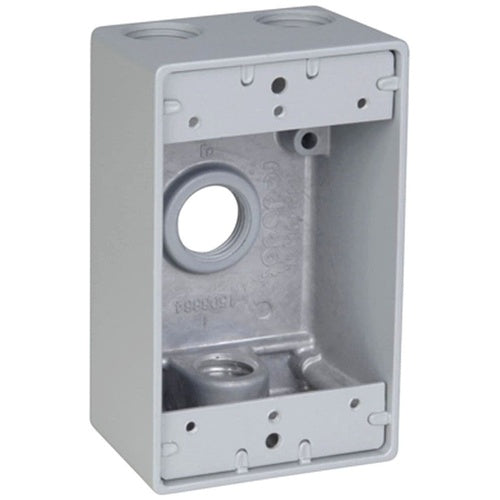 Red Dot IH4-2-LM 1-Gang Weatherproof Box w/4 3/4" Hubs
