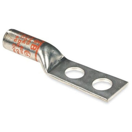 T&B 54482 Copper Tin Plated 2-Hole High-Voltage Lug Long Barrel 350 Red