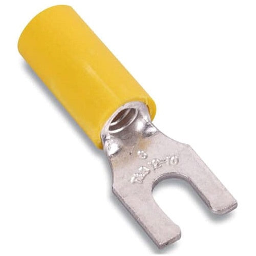 T&B RC2213 Insulated Nylon Locking Fork Terminal 12-10 No8 Yellow