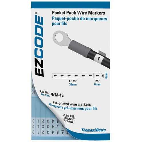 T&B WM-0-45 Wre Marker Bk-3X5 Vinyl Cloth L0-45-10Ea